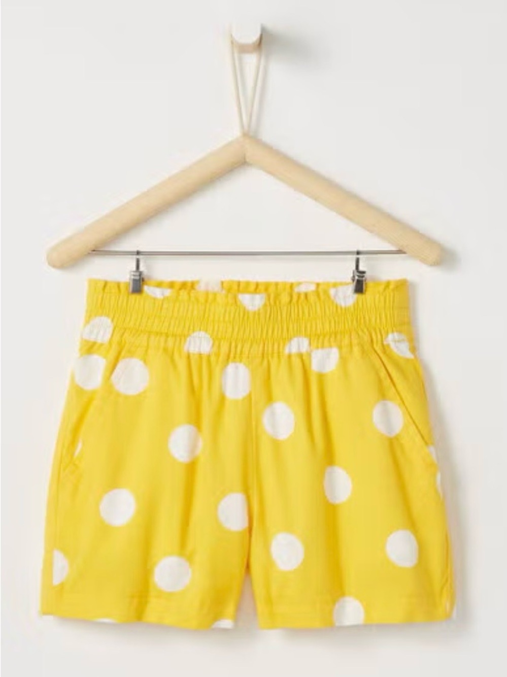 Hanna Andersson Yellow White Polka Dot Elastic Waist Shorts